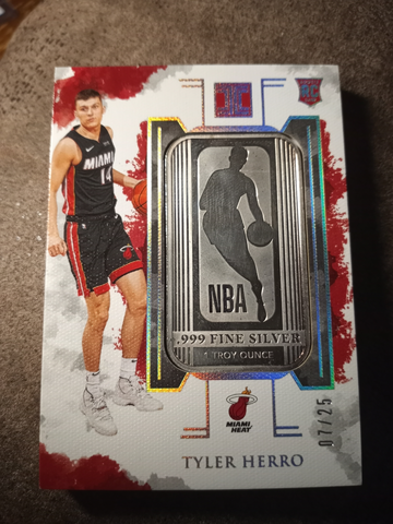 2019 Tyler Herro PANINI IMPECCABLE #2 NBA LOGOMAN TROY OUNCE SILVER MIAMI HEAT /25 ROOKIE RC