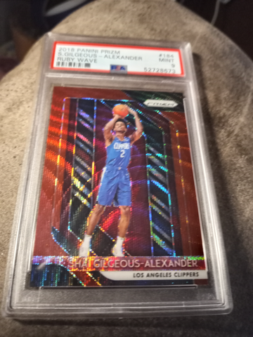 Shai Gilgeous-Alexander RC 2018 Prizm Ruby Wave Prizm PSA 9 MINT Rookie! Oklahoma City Thunder