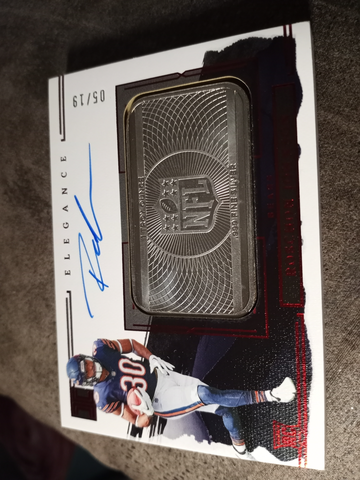 MINT 2023 Rookie Panini Impeccable Roschon Johnson Elegance Silver 1 Oz Autograph  /19 Chicago Bears 