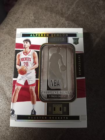Alperen Sengun Silver Bar Impeccable Basketball 2021-22 Rookie /10 Logoman RC #41 Houston Rockets
