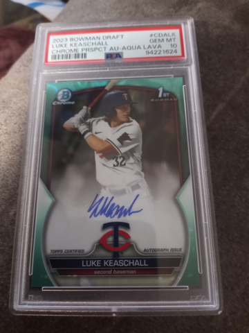 2023 Bowman Chrome Luke Keaschall 1st Auto Aqua Lava  /199 PSA 10 GEM MINT RC Minnesota Twins Rookie
