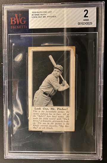 1928 Ruth Fro Joy #2 Babe Ruth "Look out Mr. Pitcher"  BVG 2