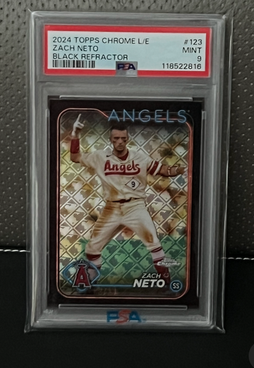 2024 Topps Chrome Logofractor Zach Neto Black Refractor #3/10 PSA 9 POP 3