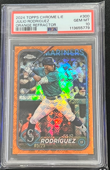 2024 Topps Chrome Julio Rodriguez #300 Orange Logofractor #5/25 POP 4 💎