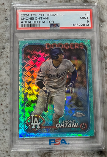 2024 Topps Chrome Shohei Ohtani Aqua Logofractor #162/199 PSA 9 LOW POP