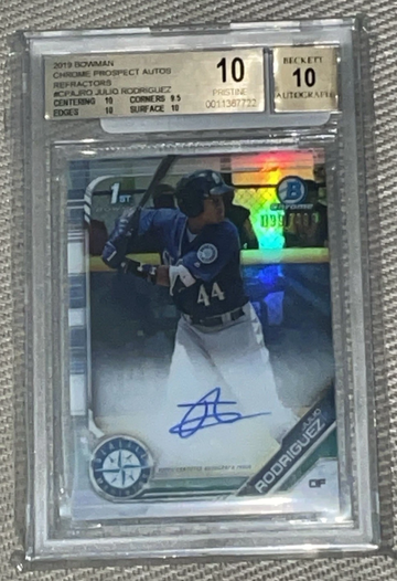 2019 Bowman Chrome Julio Rodriguez REFRACTOR AUTO #99/499 BGS 10/10 POP 3 🔥