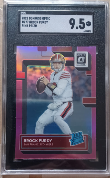 2022 Panini Prizm Brock Purdy Pink Prizm RC SGC 9.5