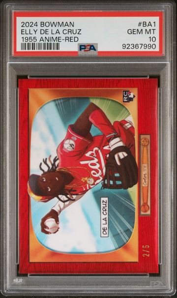2024 Bowman Elly De La Cruz 1955 Anime Red /5 PSA 10 Pop 1 Case Hit