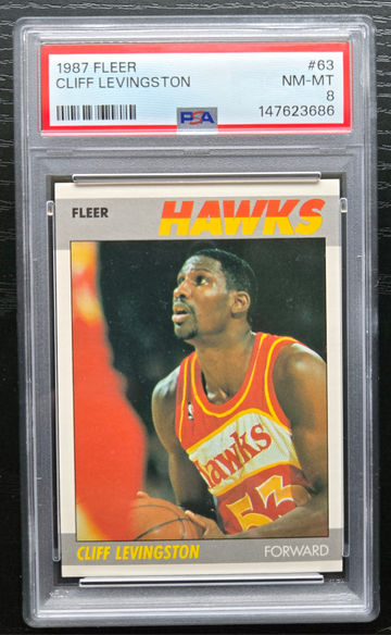 1987 Fleer #63 Cliff Levingston PSA 8