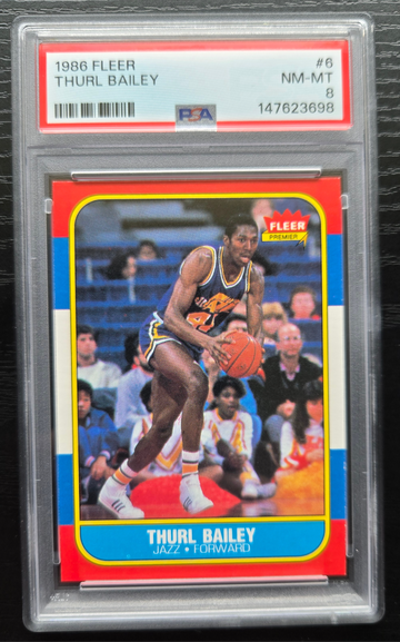 1986 Fleer #6 Thurl Bailey PSA 8