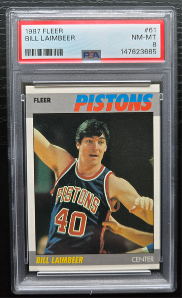 1987 Fleer #61 Bill Laimbeer PSA 8