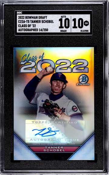 2022 Bowman Draft Tanner Schobel Class of Auto C22A-TS /250 Twins /250 SGC 10