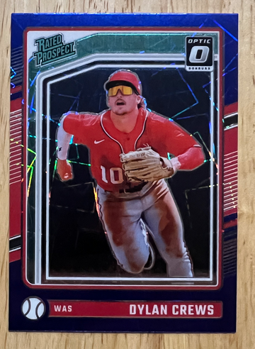 2024 Panini Donruss Optic Dylan Crews 136 Rated Prospect Blue Velocity Prizm