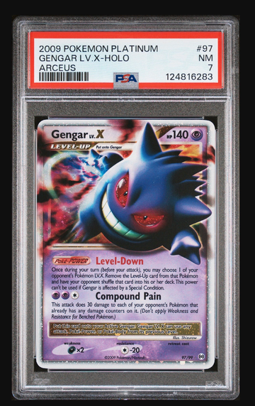 2009 Pokemon Platinum Gengar LV. X-Holo Arceus PSA 7