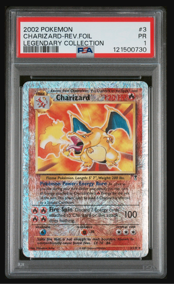 2002 Pokemon Charizard Reverse Foil Legendary Collection PSA 1