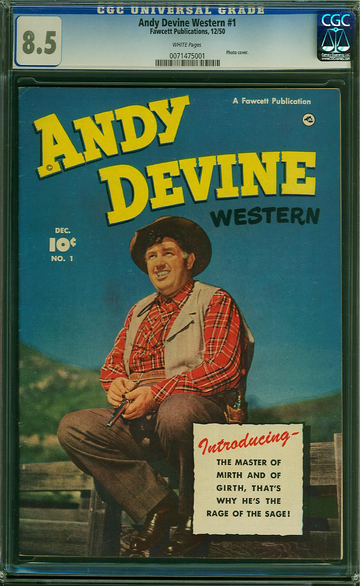 ANDY DEVINE WESTERN #1, CGC 8.5 VF+