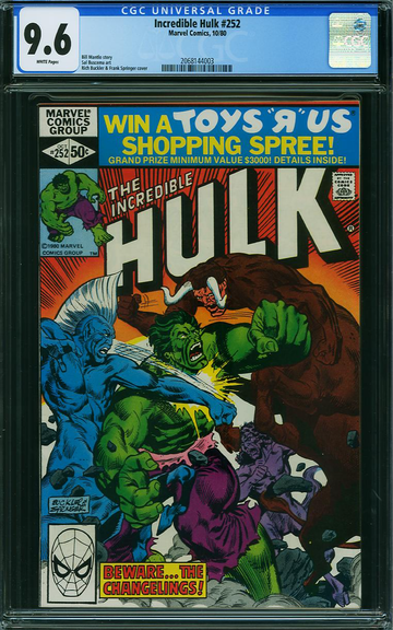 INCREDIBLE HULK #252, CGC 9.6 NM+