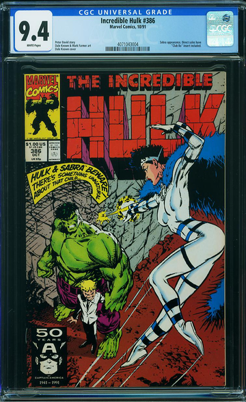 INCREDIBLE HULK #386, CGC 9.4 NM