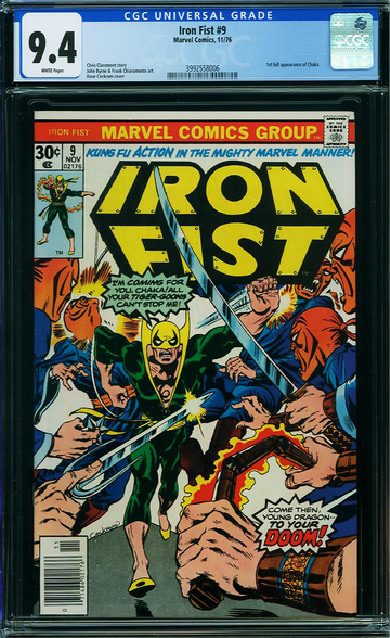 IRON FIST #9, CGC 9.4 NM