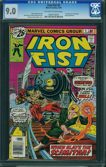 IRON FIST #5, CGC 9.0 VFNM
