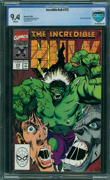 INCREDIBLE HULK #372, CBCS 9.4 NM