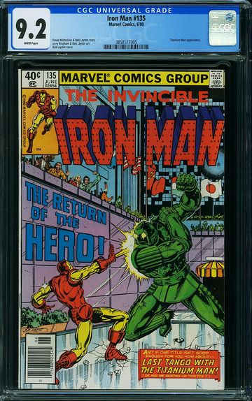 IRON MAN #135, CGC 9.2 NM-