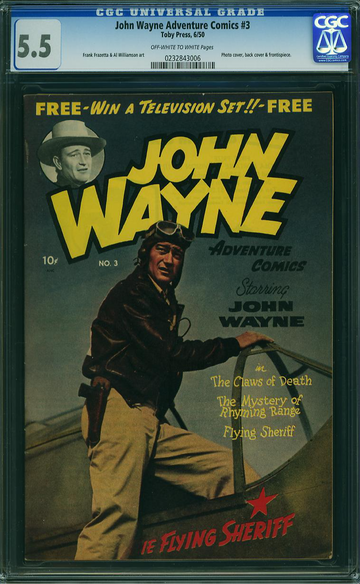 JOHN WAYNE ADVENTURE COMICS #3, CGC 5.5 FN-