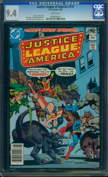 JUSTICE LEAGUE OF AMERICA #174, CGC 9.4 NM
