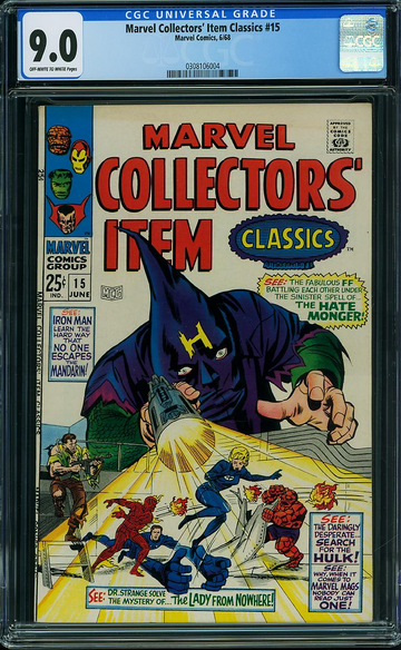 MARVEL COLLECTORS' ITEM CLASSICS #15, CGC 9.0 VFNM
