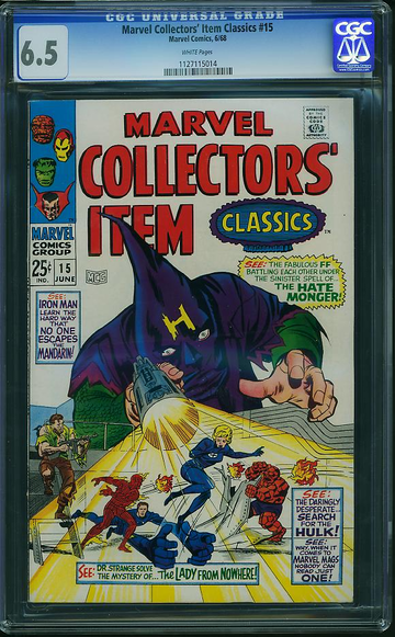 MARVEL COLLECTORS' ITEM CLASSICS #15, CGC 6.5 FN+