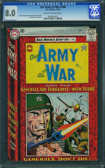 OUR ARMY AT WAR #148, CGC 8.0 VF