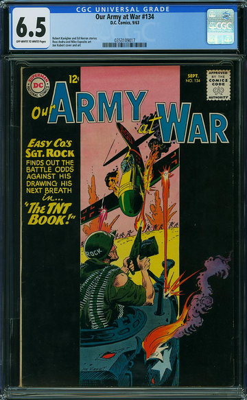 OUR ARMY AT WAR #134, CGC 6.5 FN+