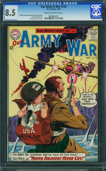 OUR ARMY AT WAR #132, CGC 8.5 VF+