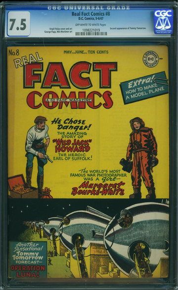 REAL FACT COMICS #8, CGC 7.5 VF-