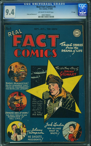 REAL FACT COMICS #4, CGC 9.4 NM