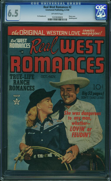 REAL WEST ROMANCES #2, CGC 6.5 FN+