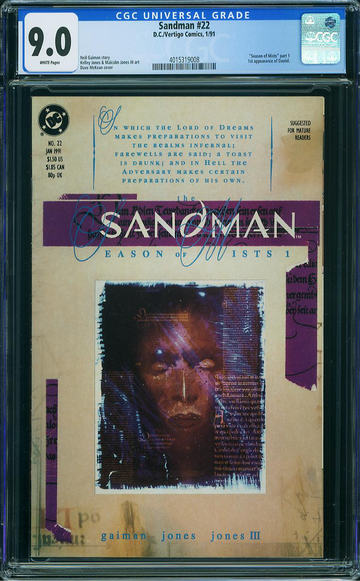 SANDMAN v1989 #22, CGC 9.0 VFNM