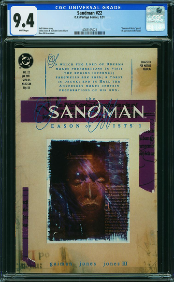 SANDMAN v1989 #22, CGC 9.4 NM