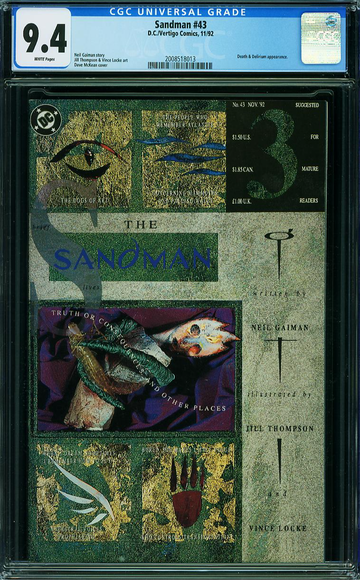 SANDMAN v1989 #43, CGC 9.4 NM