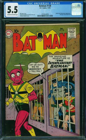 BATMAN #128, CGC 5.5 FN-