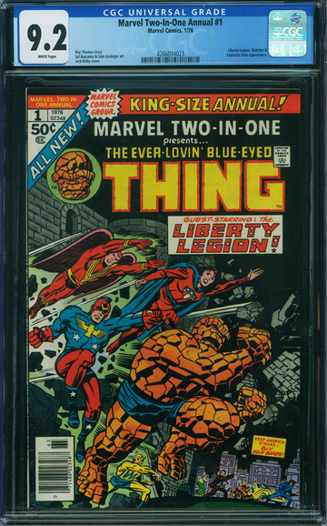 MARVEL TWO-IN-ONE ANNUAL #1, CGC 9.2 NM-