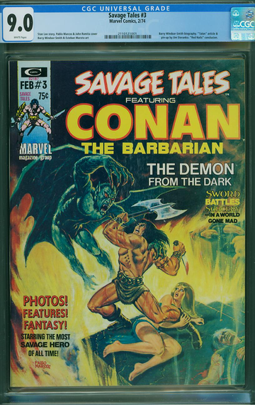SAVAGE TALES #3, CGC 9.0 VFNM