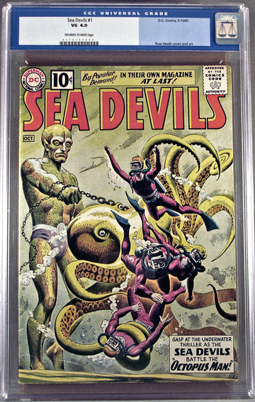 SEA DEVILS #1, CGC 4.0 VG -- Grey Tone Cover
