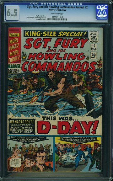 SGT. FURY AND HIS HOWLING COMMANDOS ANNUAL #2, CGC 6.5 FN+