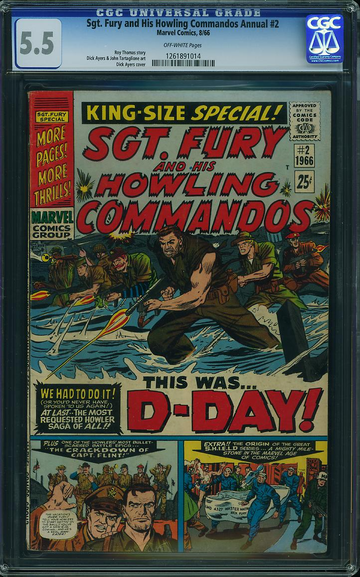 SGT. FURY AND HIS HOWLING COMMANDOS ANNUAL #2, CGC 5.5 FN-