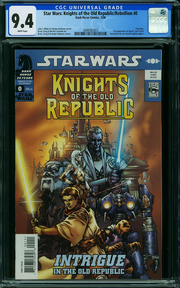 STAR WARS: KNIGHTS OF THE OLD REPUBLIC/REBELLION #0, CGC 9.4 NM