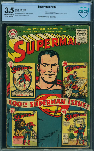SUPERMAN #100, CBCS 3.5 VG- -- MT. RAINIER COLLECTION