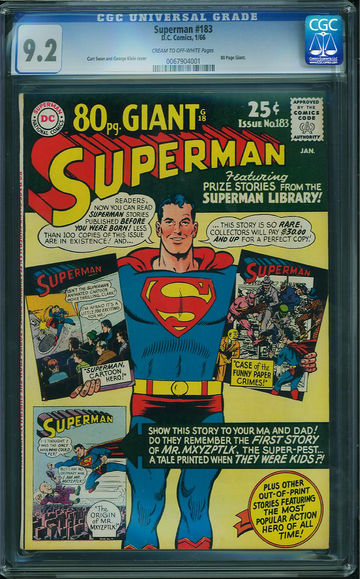 SUPERMAN #183, CGC 9.2 NM-