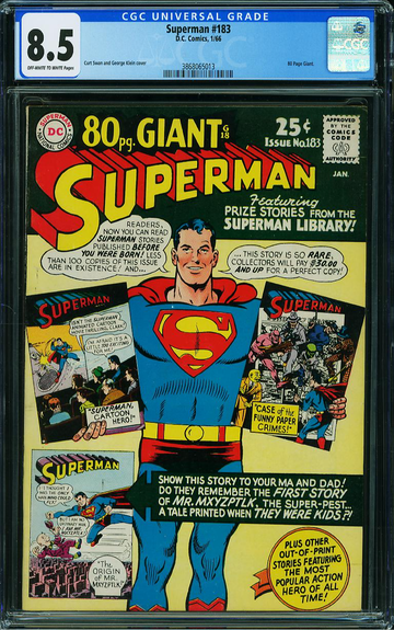 SUPERMAN #183, CGC 8.5 VF+