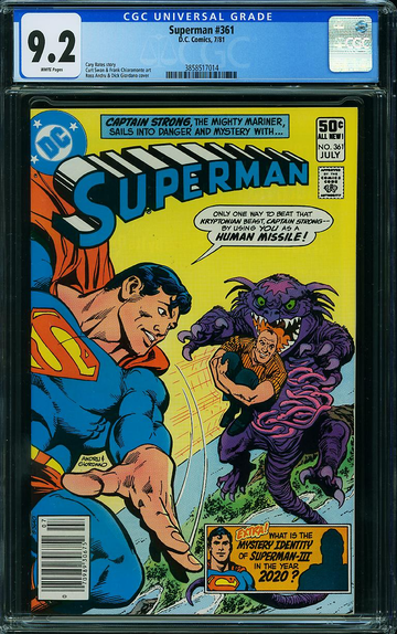 SUPERMAN #361, CGC 9.2 NM-